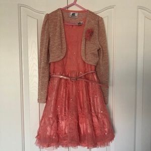 KNIT WORKS | FLORAL SPARKLE DRESS AND SWEATER
